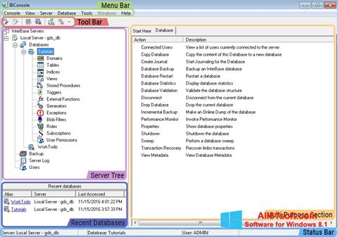 Снимак заслона InterBase Windows 8.1