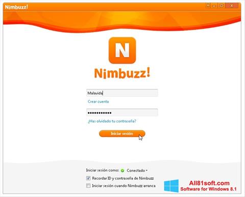 Снимак заслона Nimbuzz Windows 8.1