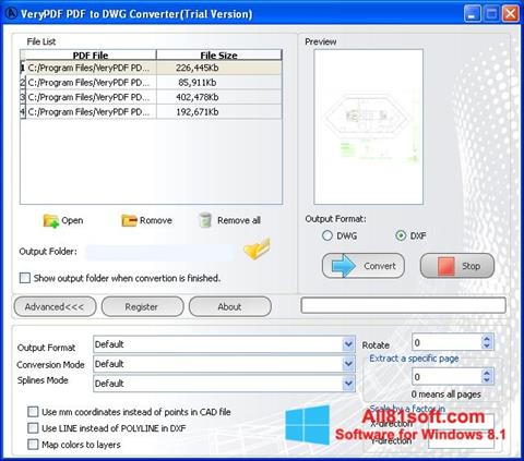 Снимак заслона PDF to DWG Converter Windows 8.1