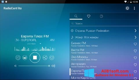 Снимак заслона Radiocent Windows 8.1