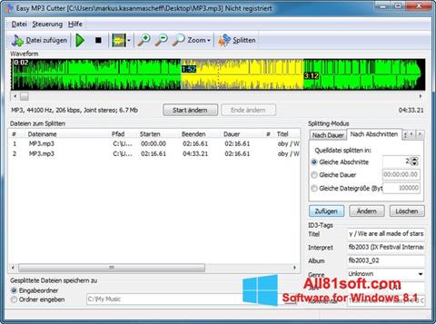 Снимак заслона MP3 Cutter Windows 8.1
