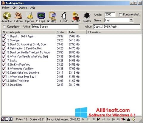 Снимак заслона Audiograbber Windows 8.1