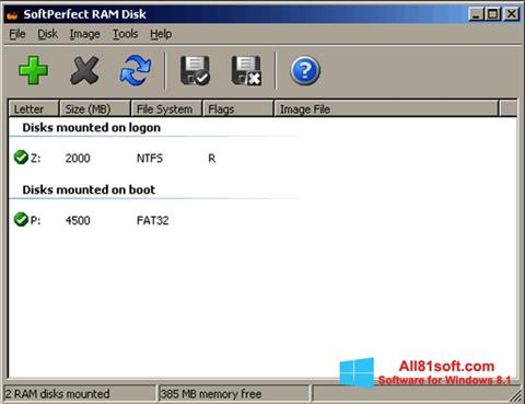Снимак заслона SoftPerfect RAM Disk Windows 8.1