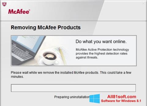 Снимак заслона McAfee Consumer Product Removal Tool Windows 8.1