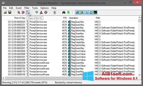 Снимак заслона Process Monitor Windows 8.1