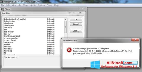 Снимак заслона VirtualDub Windows 8.1