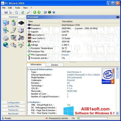 Снимак заслона PC Wizard Windows 8.1
