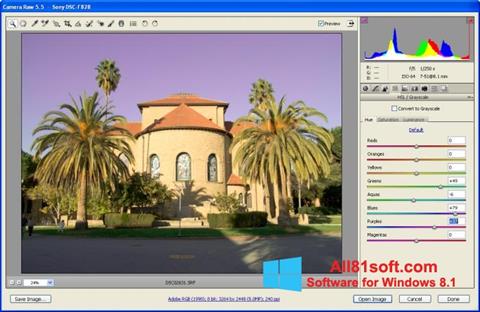 Снимак заслона Adobe Camera Raw Windows 8.1
