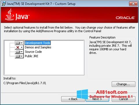 Снимак заслона Java Development Kit Windows 8.1