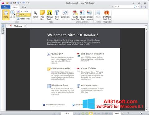 Снимак заслона Nitro PDF Reader Windows 8.1