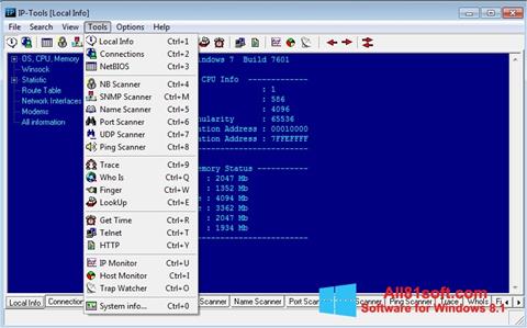 Снимак заслона IP Tools Windows 8.1