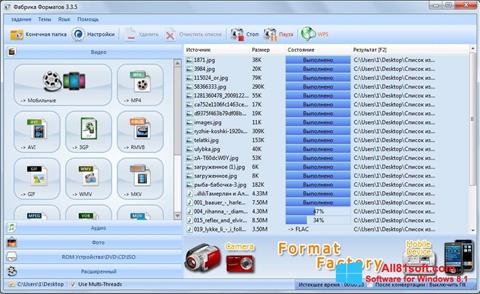 Снимак заслона Format Factory Windows 8.1