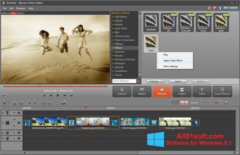 Снимак заслона Movavi Video Editor Windows 8.1