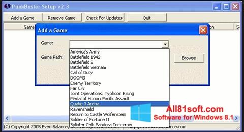 Снимак заслона PunkBuster Windows 8.1